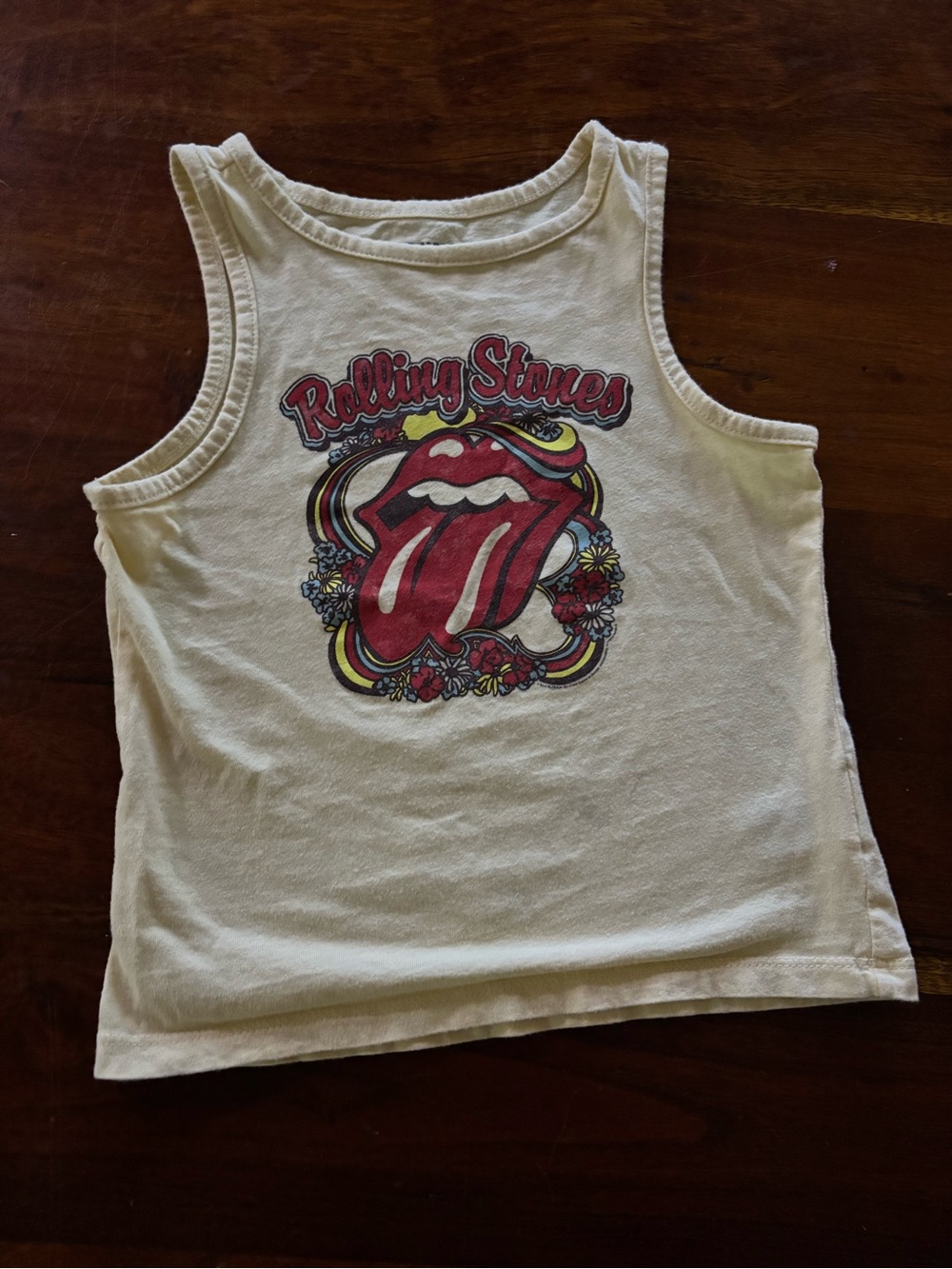 Old Navy Cream Kids Tank Top Rolling Stones M(8)